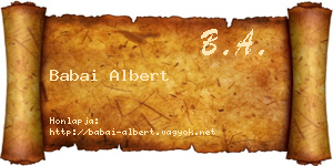 Babai Albert névjegykártya