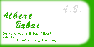 albert babai business card